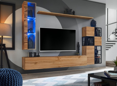 Wooden furniture Brown Design Wall unit TV Stand Furnishings Living room furniture Suite